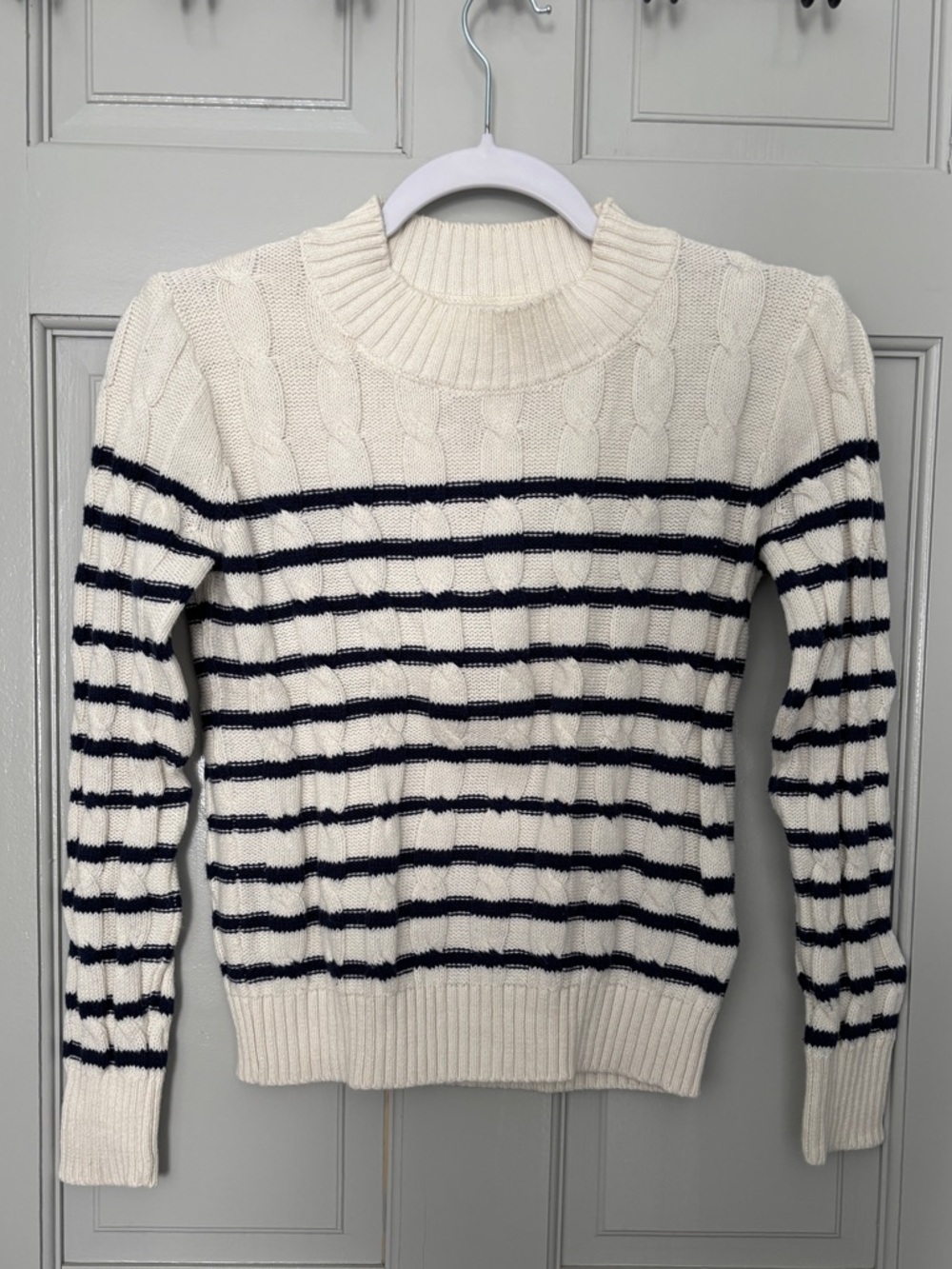 jcrew 100% cotton cableknit sweater